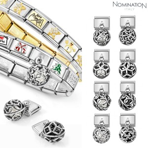 노미네이션 COMPOSABLE Classic CHARMS ROUND CAGES steel, 925 silver and stones 331810 (택1)