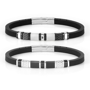 노미네이션 팔찌 CITY (시티) bracelet in steel, rubber and 1 cz with PVD finish 028810 (택1)