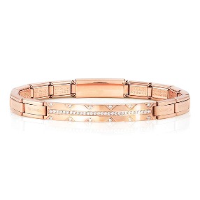 노미네이션 팔찌 TRENDSETTER NEW YORK (트렌드세터뉴욕) bracelet smarty in Stainless Steel and Row CZ (Rose Gold) 021152/011