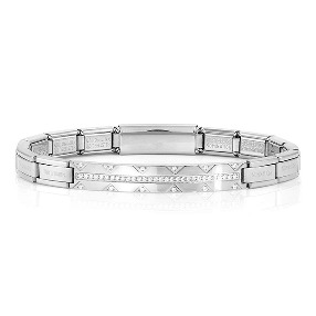 노미네이션 팔찌 TRENDSETTER NEW YORK (트렌드세터뉴욕) bracelet smarty in Stainless Steel and Row CZ (Steel) 021151/001