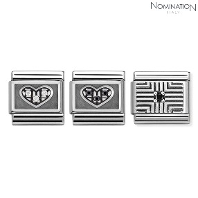 노미네이션 COMPOSABLE Classic OXIDIZED SYMBOLS in st.steel enamel cubic zirconia and sterling silver 330310 (택1)