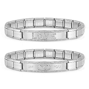 노미네이션 팔찌 TRENDSETTER NEW YORK (트렌드세터뉴욕) bracelet in Stainless Steel and CZ Written 021139 (택1)