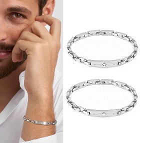 노미네이션 팔찌 MANVISION (맨비전) Bracelet in stainless steel with cubic zirconia 133000 (택1)