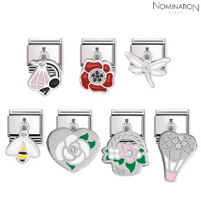 노미네이션 COMPOSABLE Classic CHARMS in stainless steel and Enamel silver with Cubic Zirconia 031712 (택1)