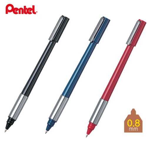 라인스타일볼펜(흑/청/적/0.8/BK-708/1자루/Pentel)