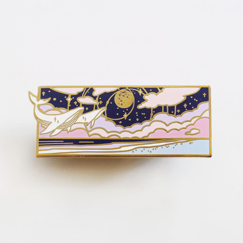 Starry Night Ocean Whale Enamel Pin