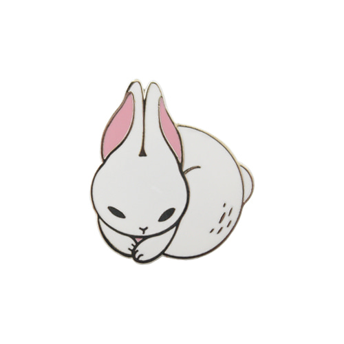 silver snow bun hard enamel pin