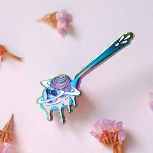 A Spoonful of Galaxy Enamel Pin (Milky Hole)