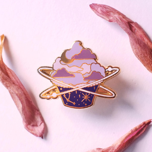 Galaxy Cupcake Enamel Pin (Black Hole)