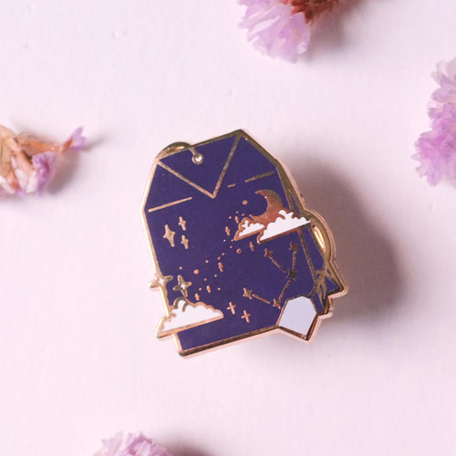 Star Tea Bag Enamel Pin (Black Hole)