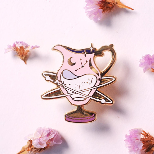 Galaxy Cream Pitcher Enamel Pin (Milky Hole)