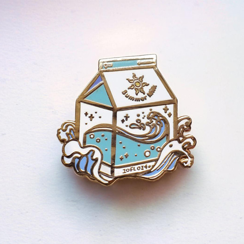 Summer Milk Enamel Pin