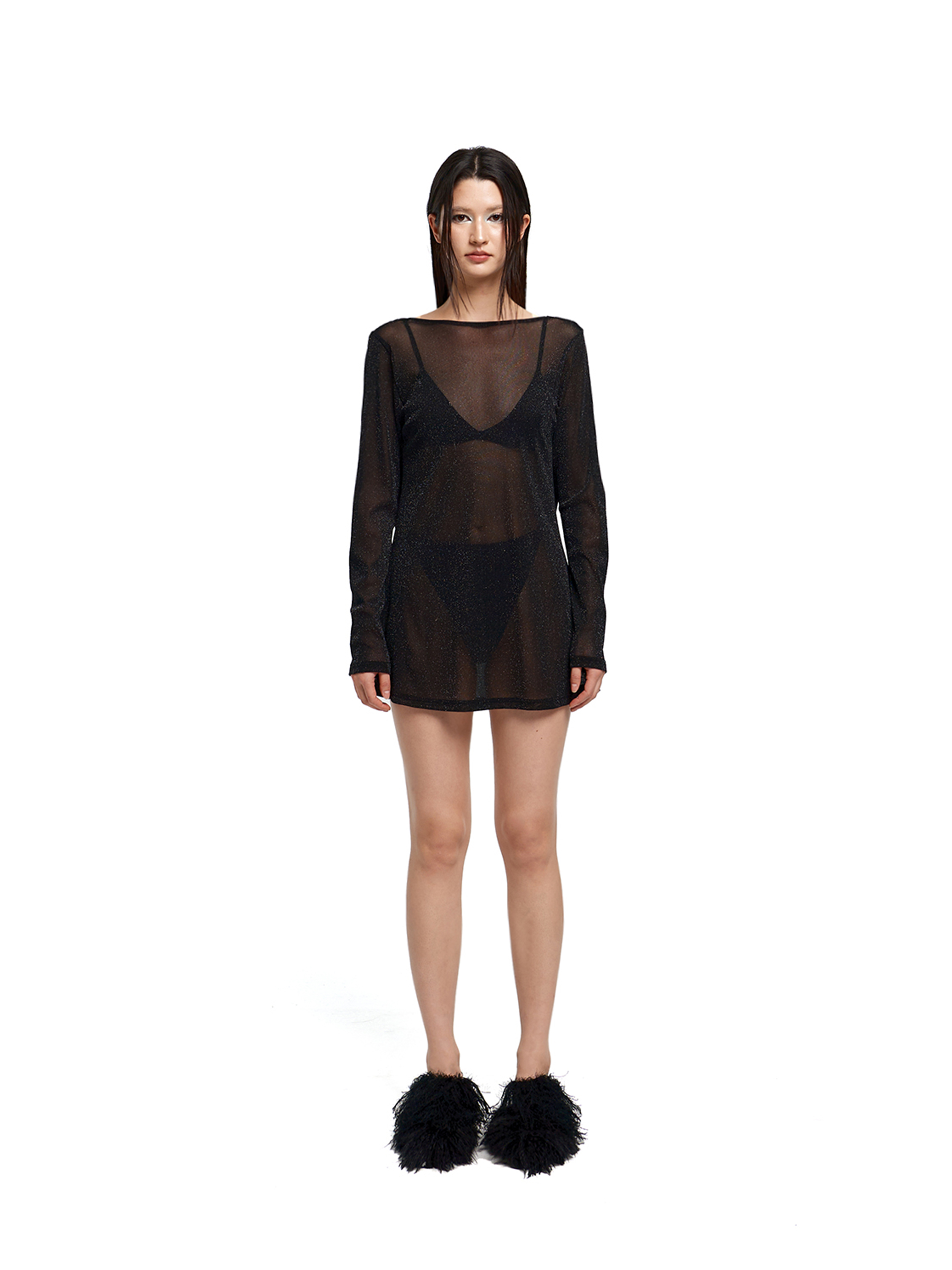 Mesh hoodie dress on sale