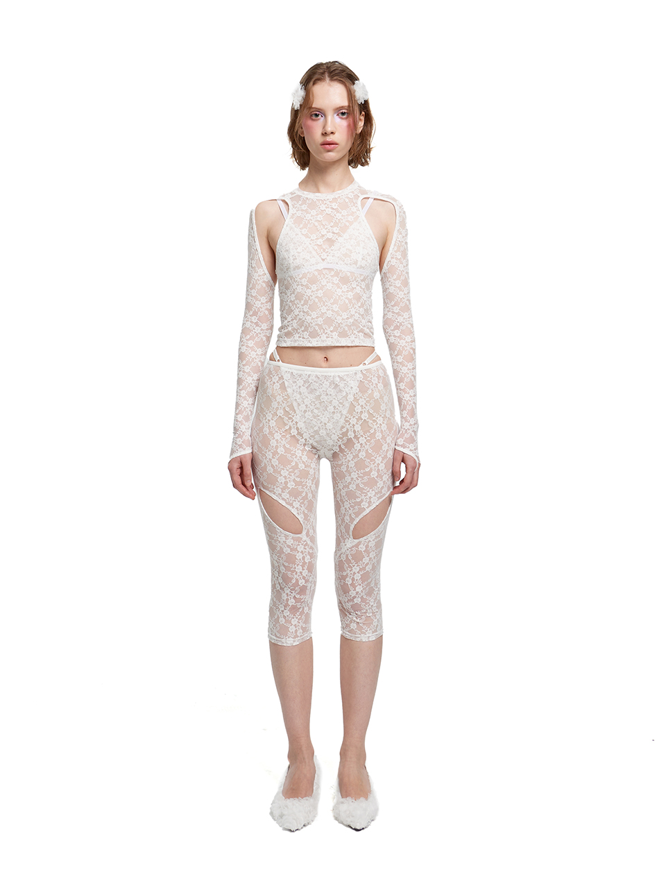 White cut out leggings discount