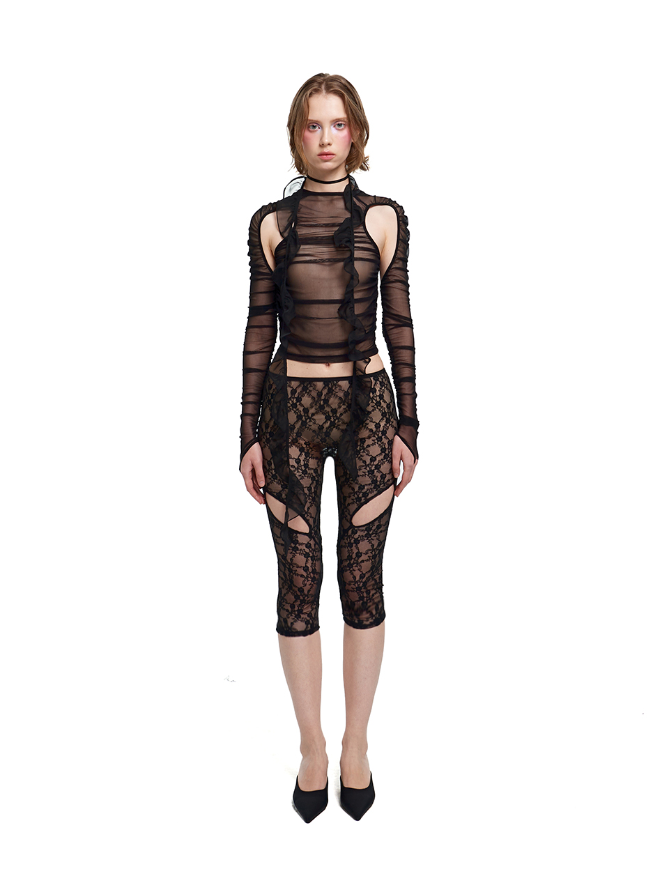Lace cut out leggings online