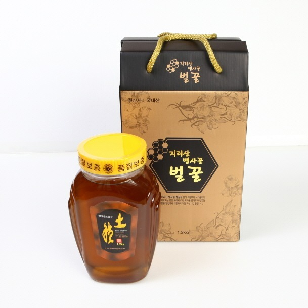 뱀사골 자연산 토종꿀 1.2kg(유리병)