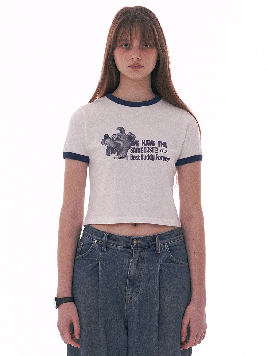 【TEKET】BBF RINGER TEE (CREAM) BBF Ringer Tee Cream - teket