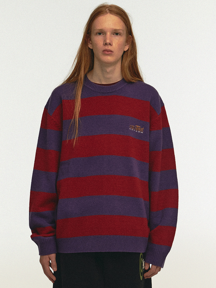 Pajama Stripe Sweater Red - teket Pajama Stripe Sweater Red - teket