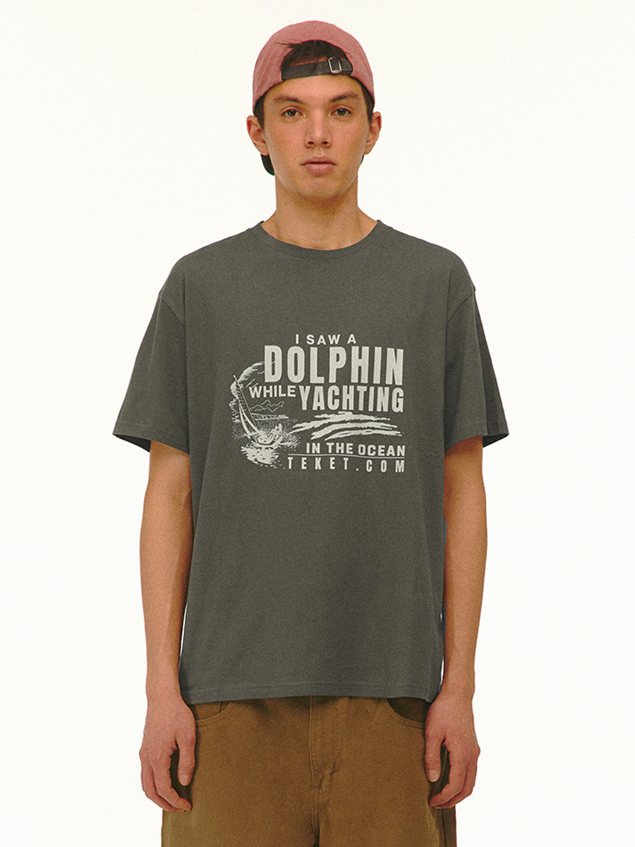 ◆teket◆ Dolphin Friends Tee Khaki TK2514TSST05KHA Dolphin Friends Tee Khaki - teket