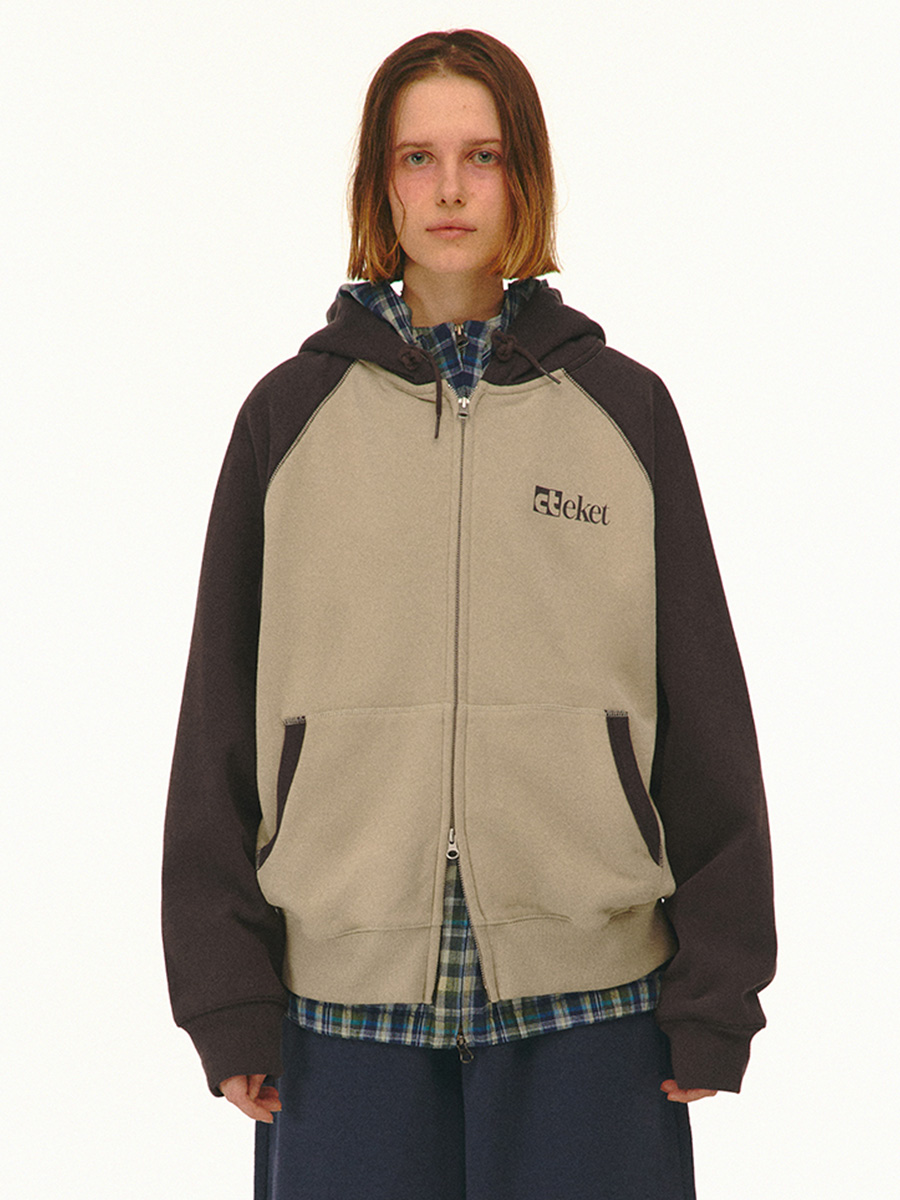 Plan Zip-Up Hoodie Melange Gray - teket