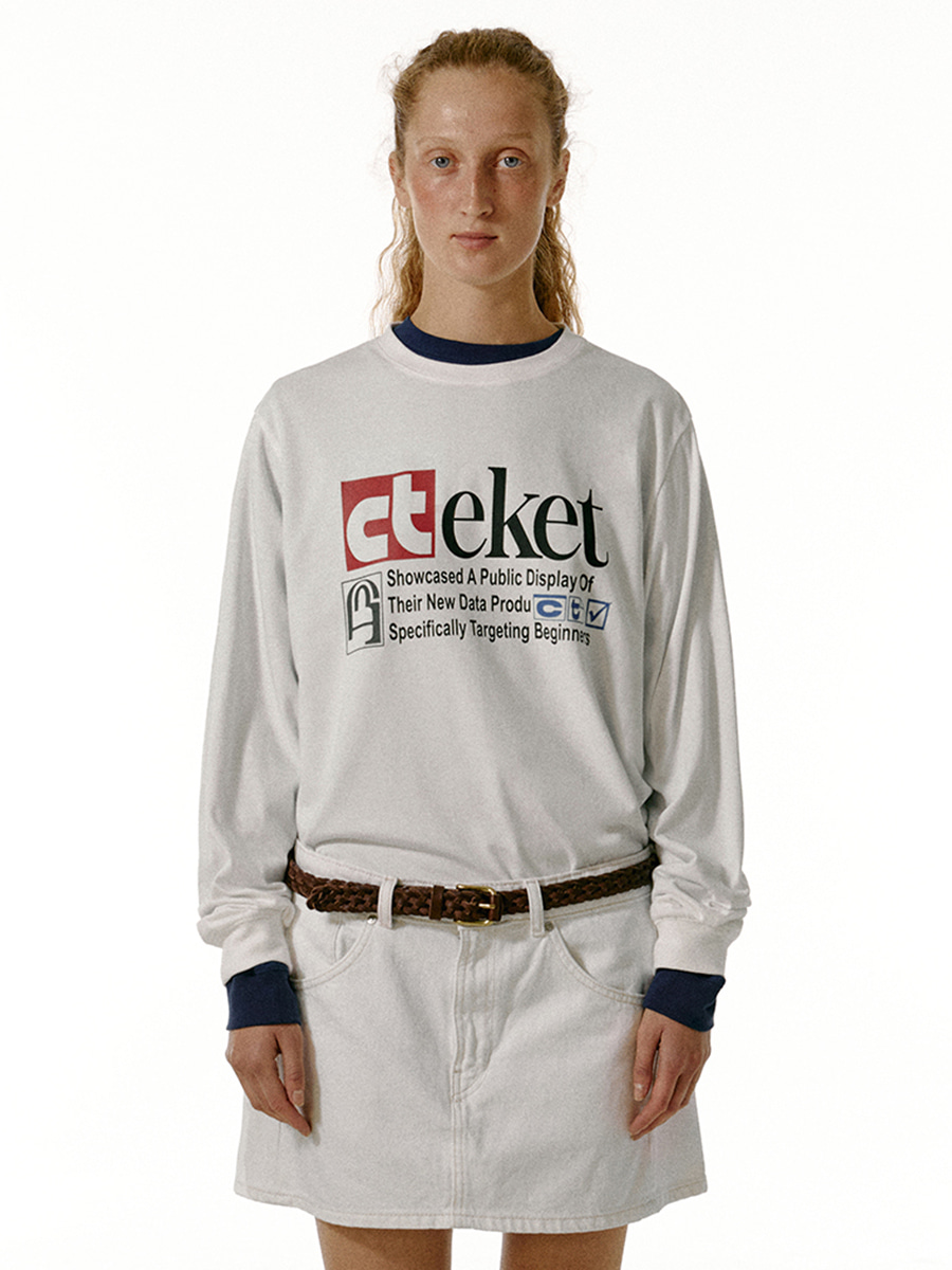 Plan L/S Tee White - teket