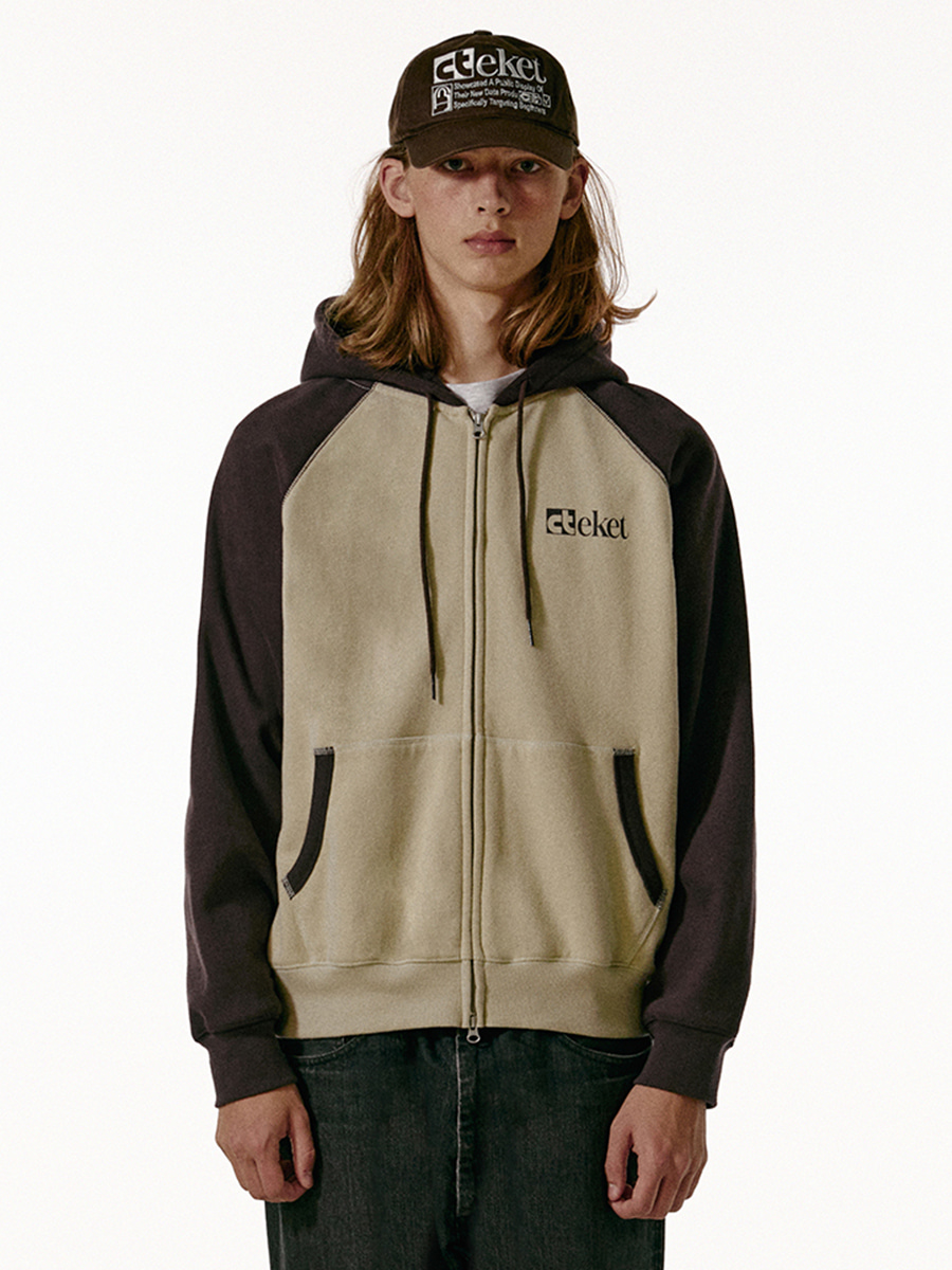 Plan Zip-Up Hoodie Melange Gray - teket