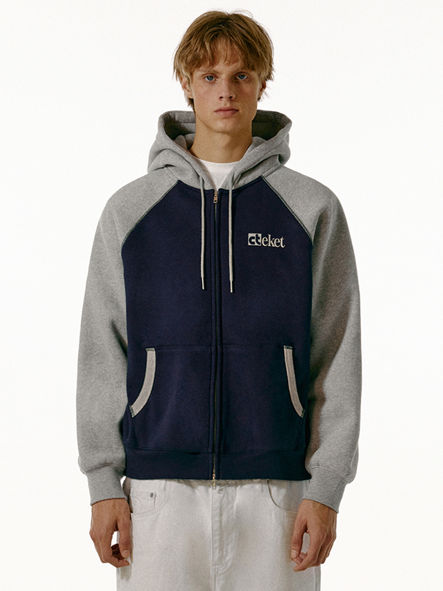 Plan Zip-Up Hoodie Melange Gray - teket