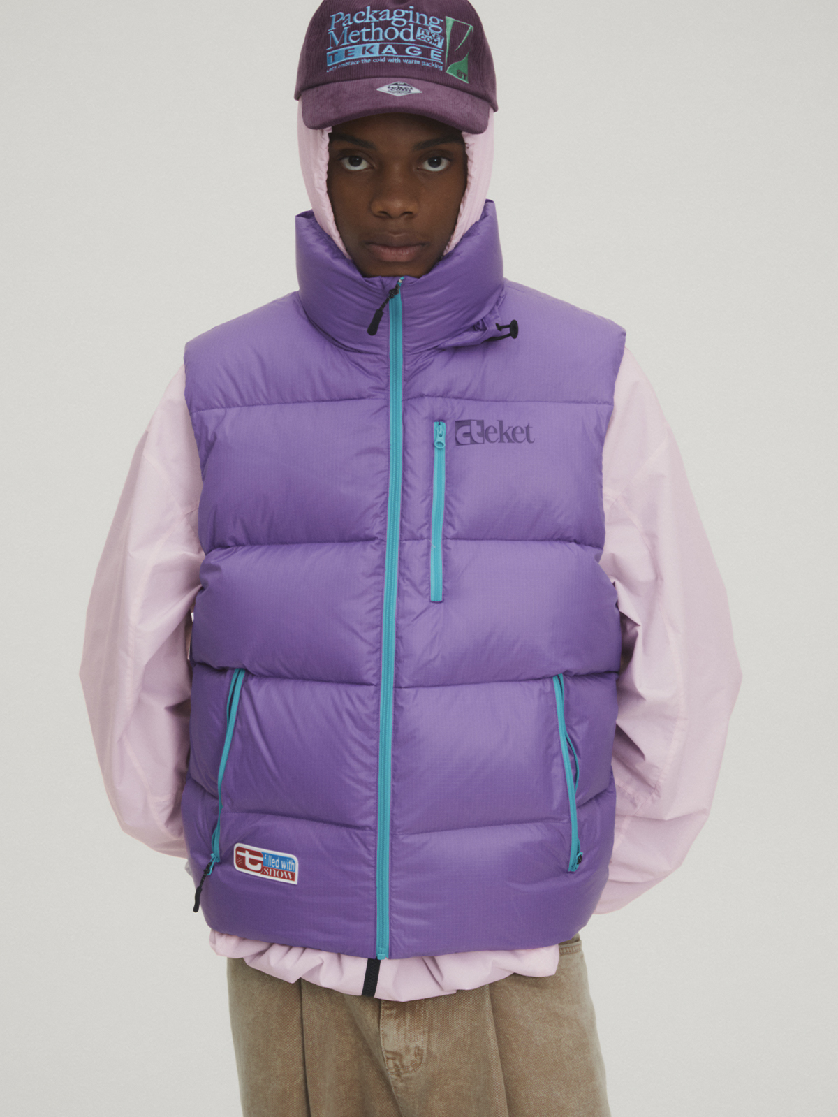 Snowball Down Vest Purple teket