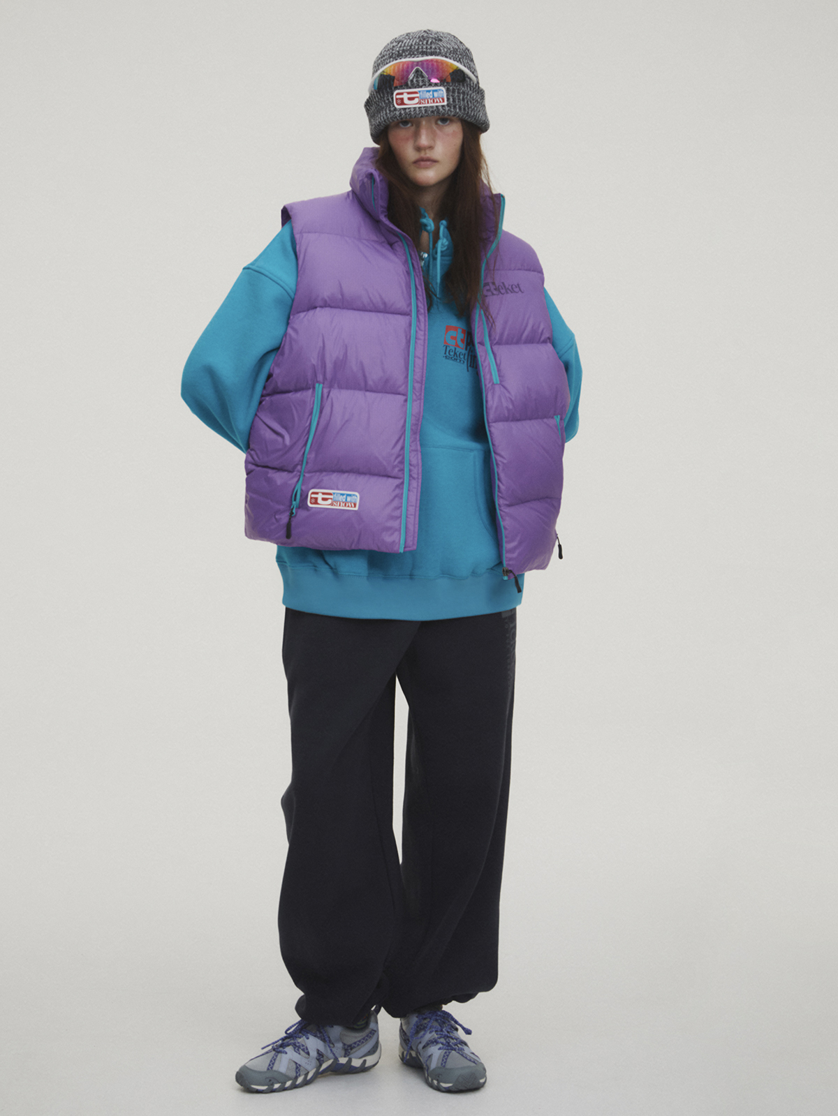 Snowball Down Vest Purple - teket