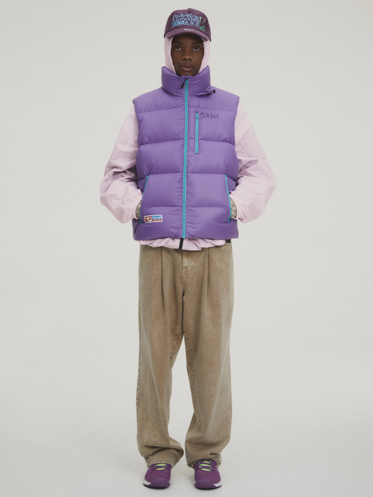 Snowball Down Vest Purple - teket