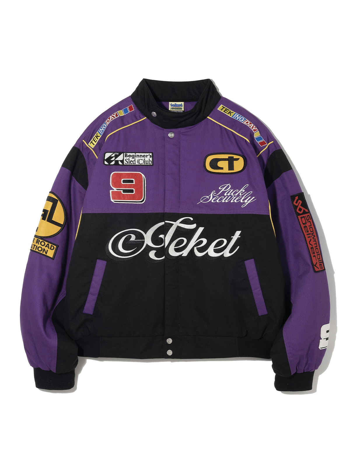7×7 GEOMETRIC PUNCHING JACKET Punching Racing Jacket Purple - teket