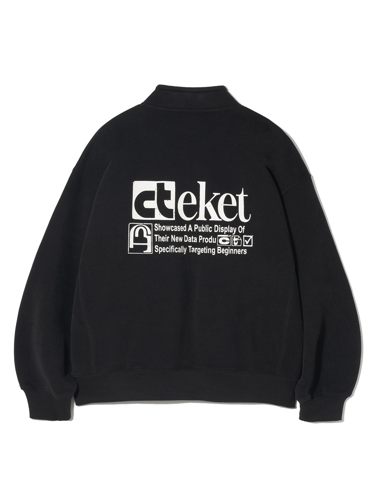スウェット・トレーナー teket Plan Half Zip-Up Sweatshirt 5MM506 Plan Half Zip-Up Sweatshirt Black - teket