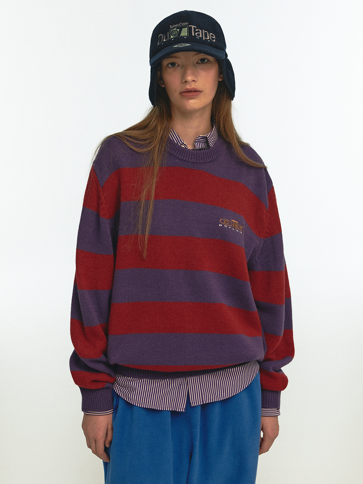 Pajama Stripe Sweater Red - teket
