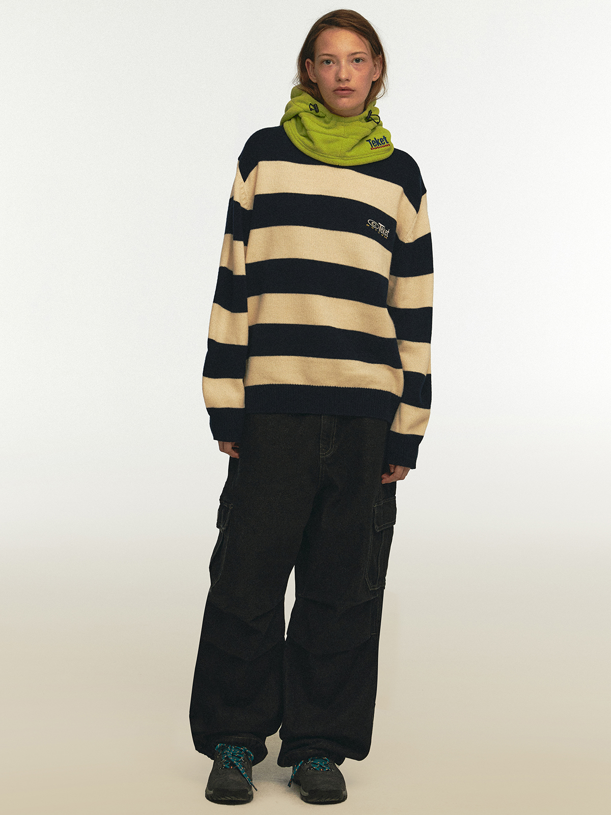 [teket] / ☆ 24FW Pajama Stripe Sweater / Navy Pajama Stripe Sweater Navy - teket