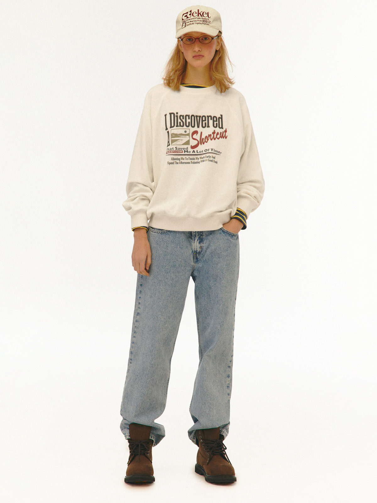 [teket] / ☆ 25SS Shortcut Sweatshirt / White Shortcut Sweatshirt White - teket