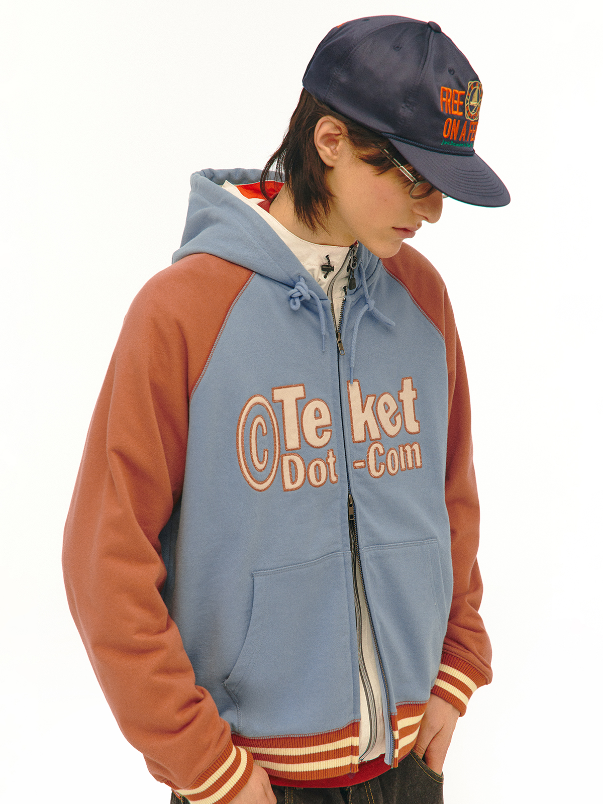 [teket] / ☆ 25SS Tilted Zip-Up Hoodie / Orange Tilted Zip-Up Hoodie Orange - teket