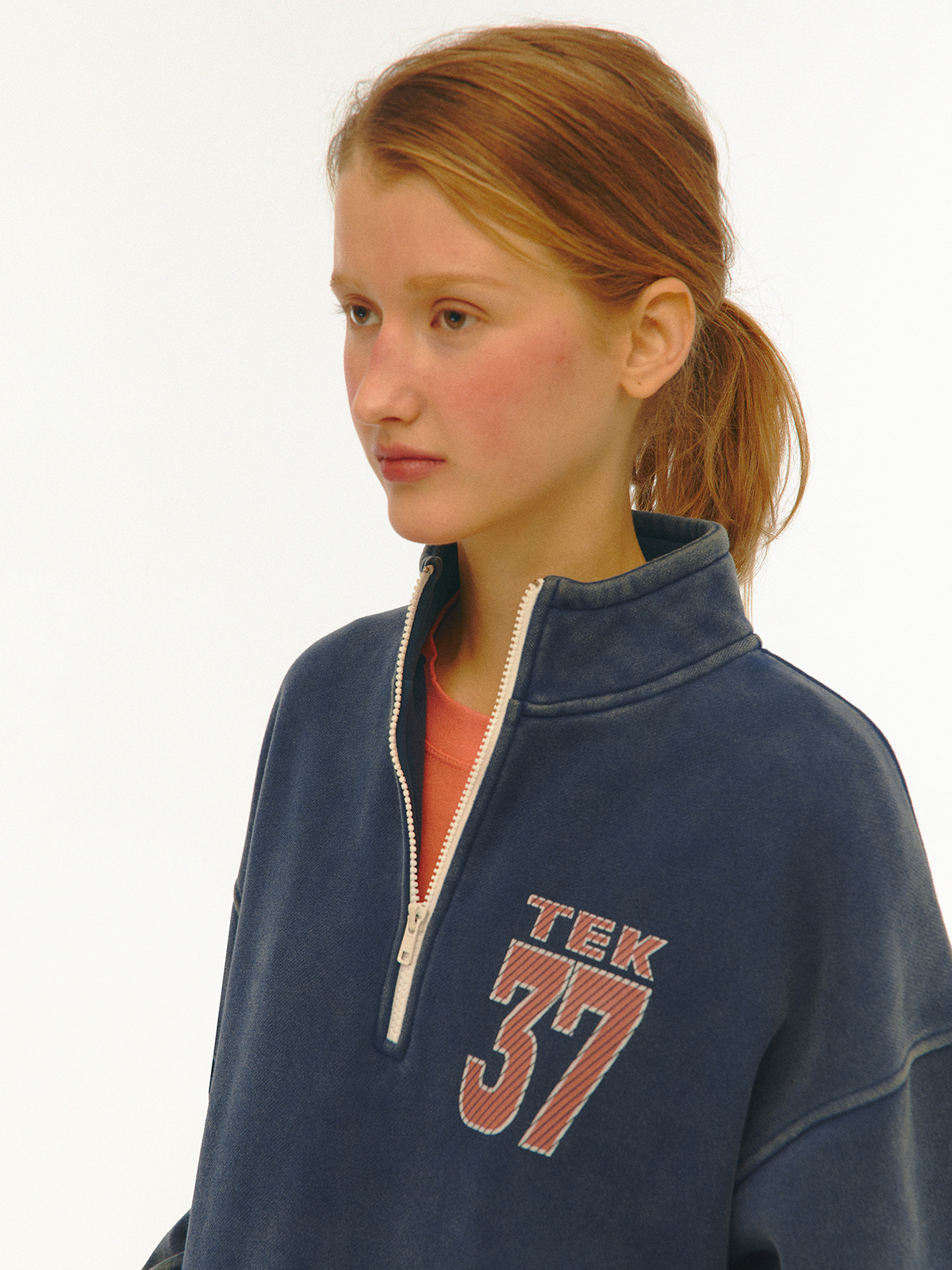 TEK Half Zip-Up Sweatshirt Navy - teket