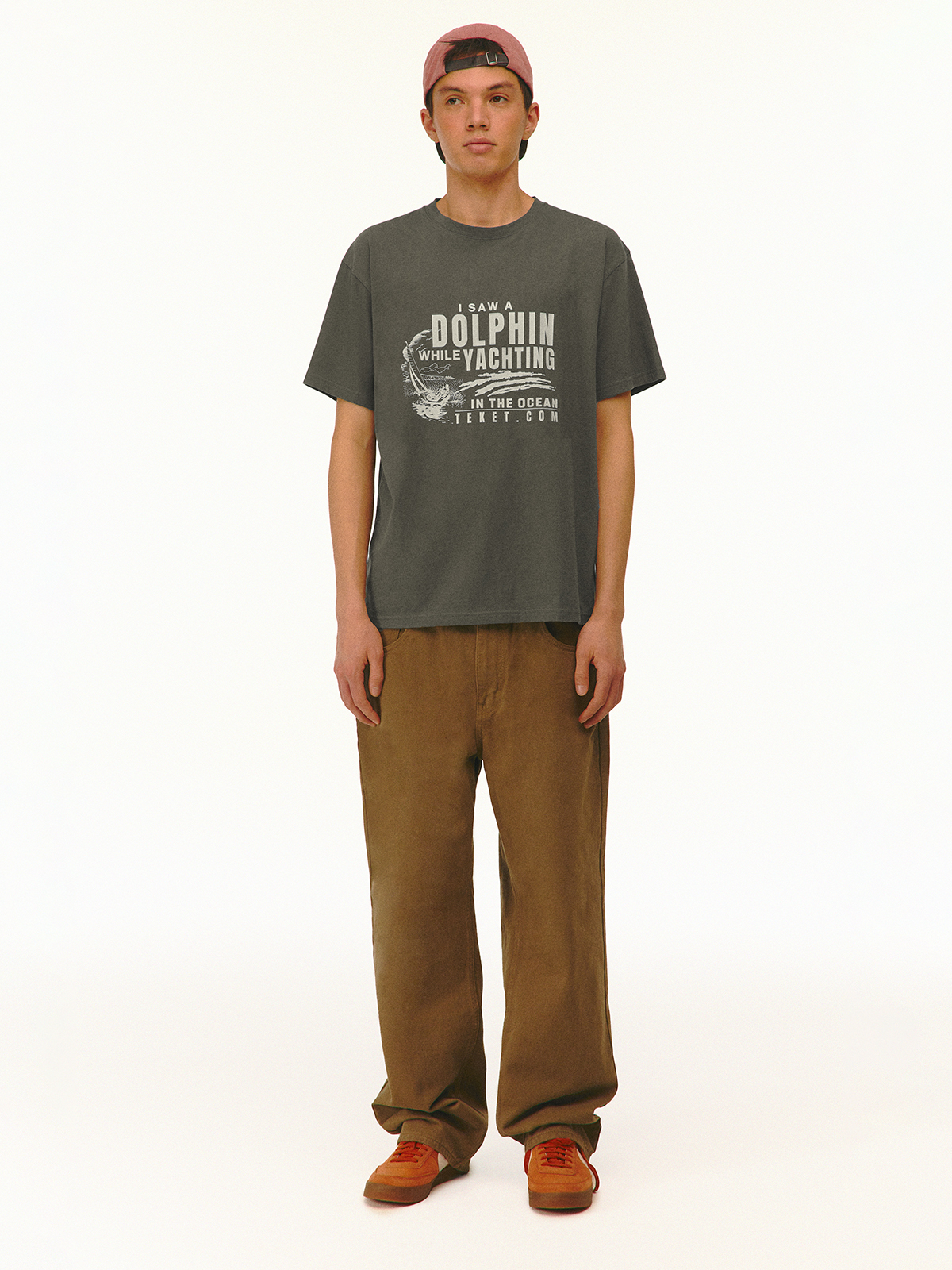 Tシャツ・カットソー teket Dolphin Friends Tee 5FT1428 Dolphin Friends Tee Khaki - teket