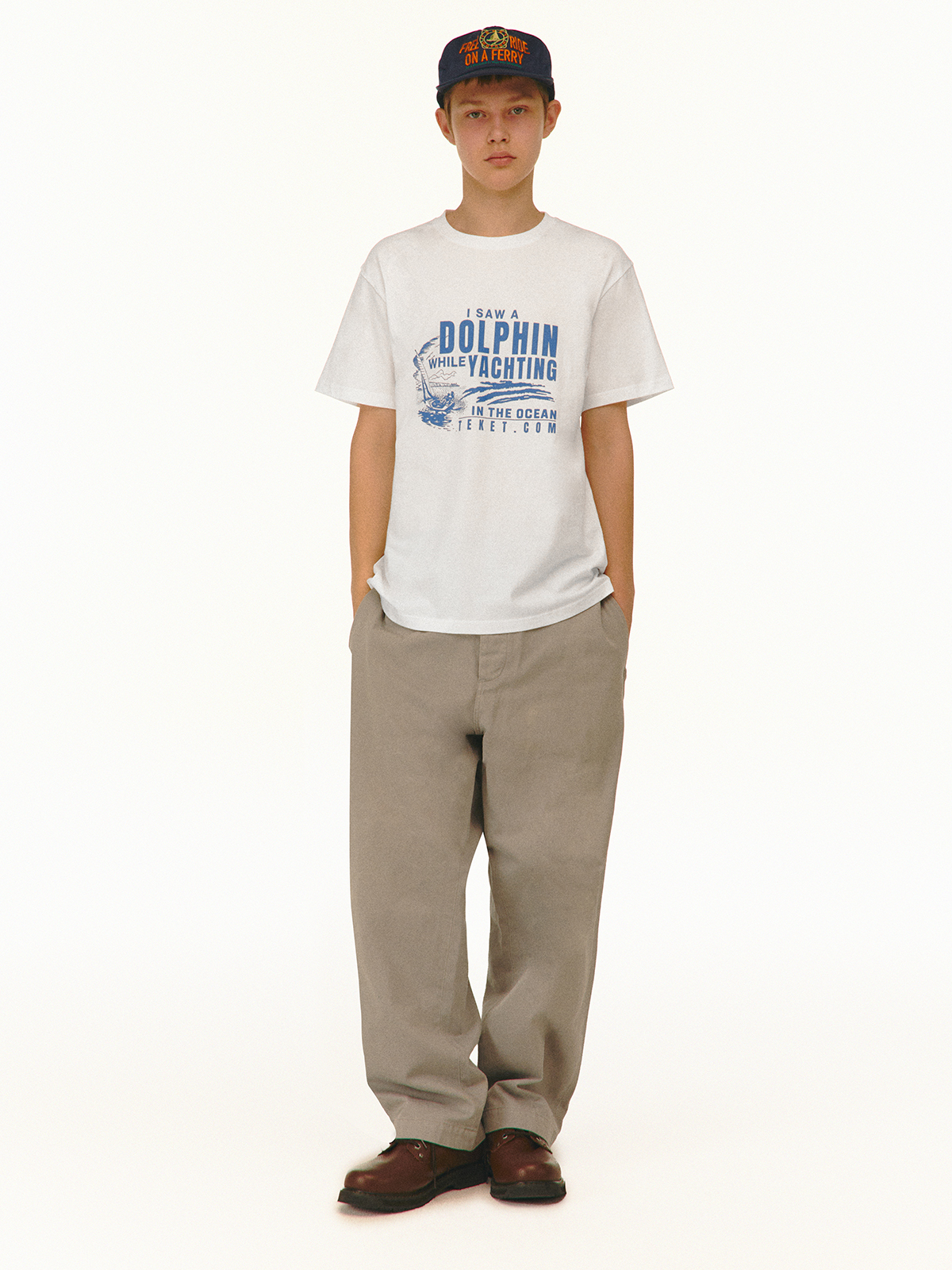 ◆teket◆ Dolphin Friends Tee Khaki TK2514TSST05KHA Dolphin Friends Tee Khaki - teket
