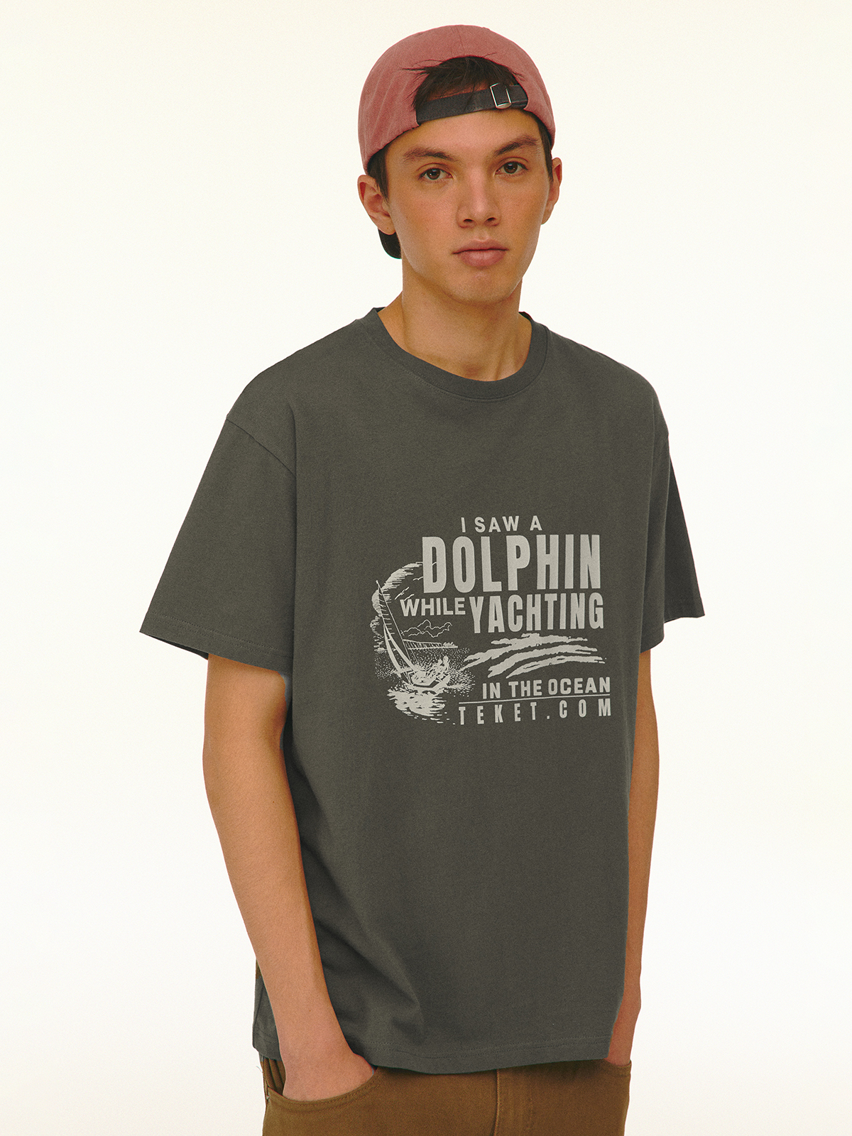 [teket] / ☆ 25SS Dolphin Friends Tee / Khaki Dolphin Friends Tee Khaki - teket
