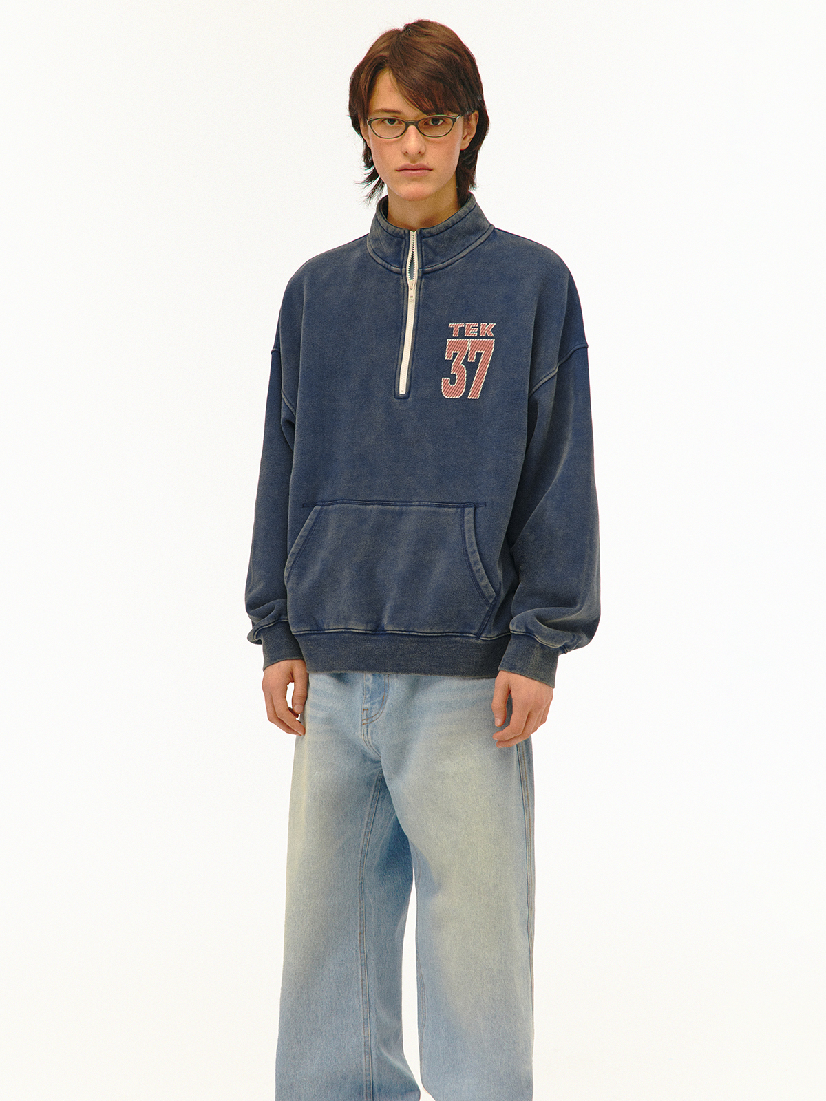 [teket] / ☆ 24FW Plan Half Zip-Up Sweatshirt /Navy / UNISEX Plan Half Zip-Up Sweatshirt Navy - teket