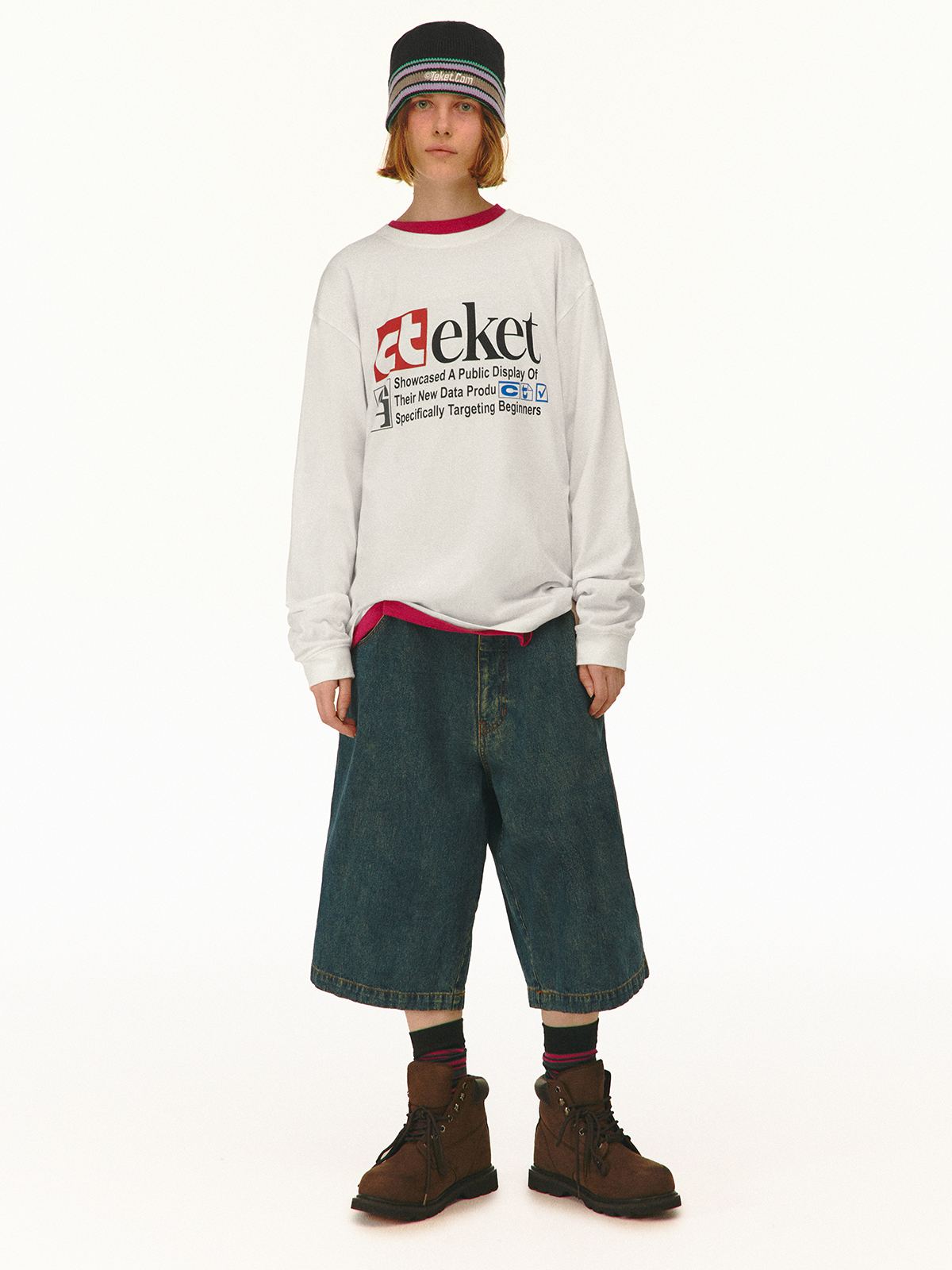 Plan L/S Tee White - teket