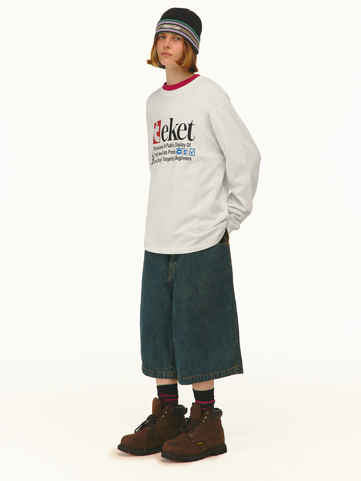 Plan L/S Tee White - teket