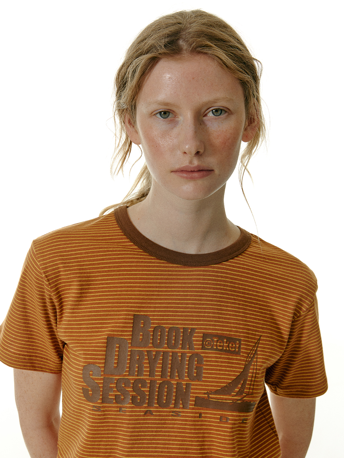 [Teket] Drying Stripe Tee /追跡付 Drying Stripe Tee Brown - teket