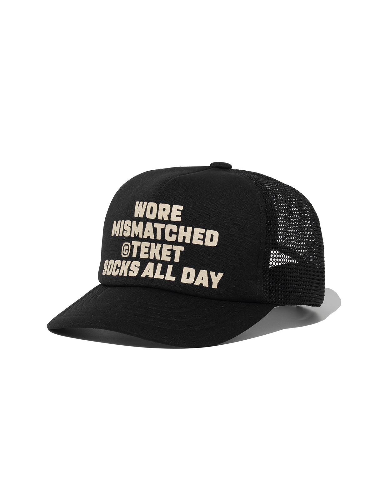 [teket] / ☆ 25SS Mismatch Trucker Cap / Black Mismatch Trucker Cap Black - teket