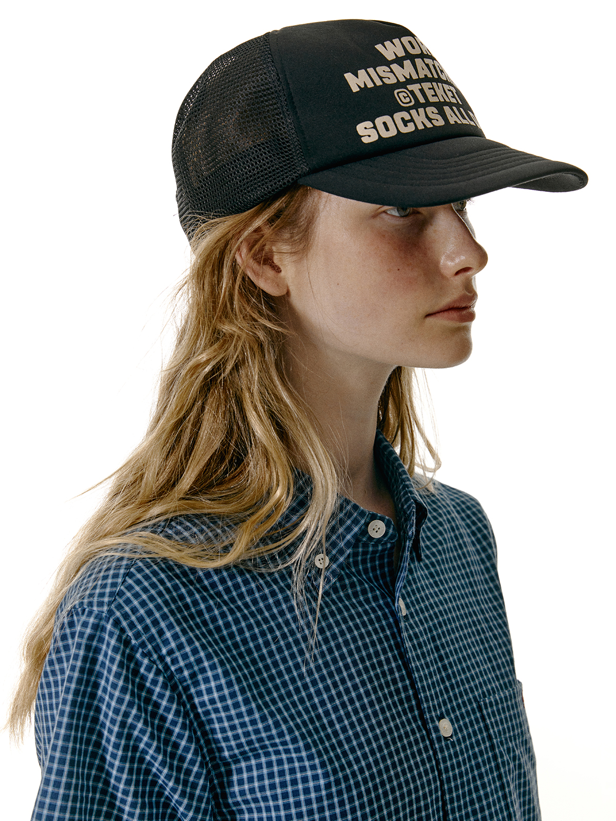 [teket] / ☆ 25SS Mismatch Trucker Cap / Black Mismatch Trucker Cap Black - teket
