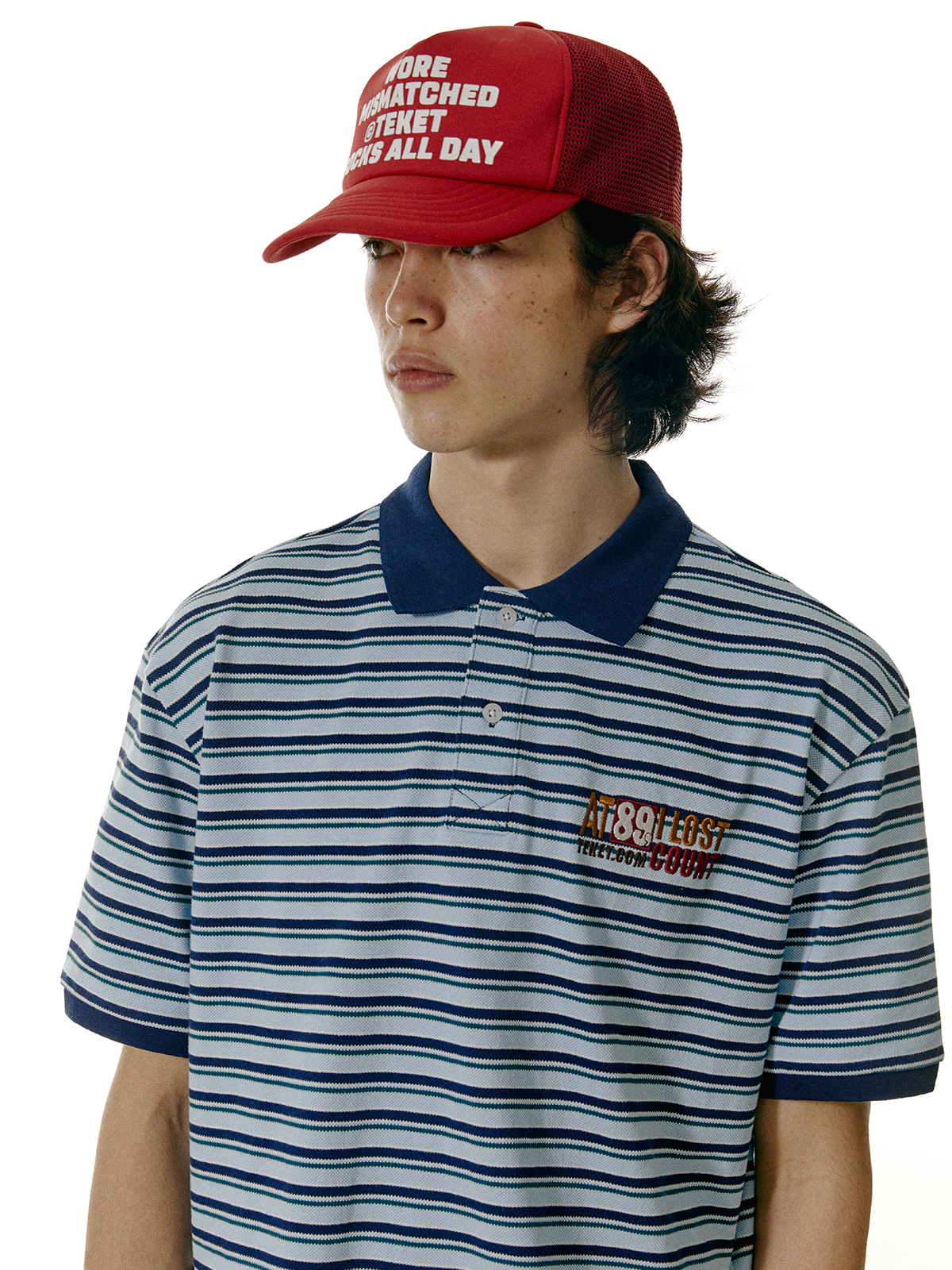 [teket] / ☆ 25SS Mismatch Trucker Cap / Red Mismatch Trucker Cap Red - teket