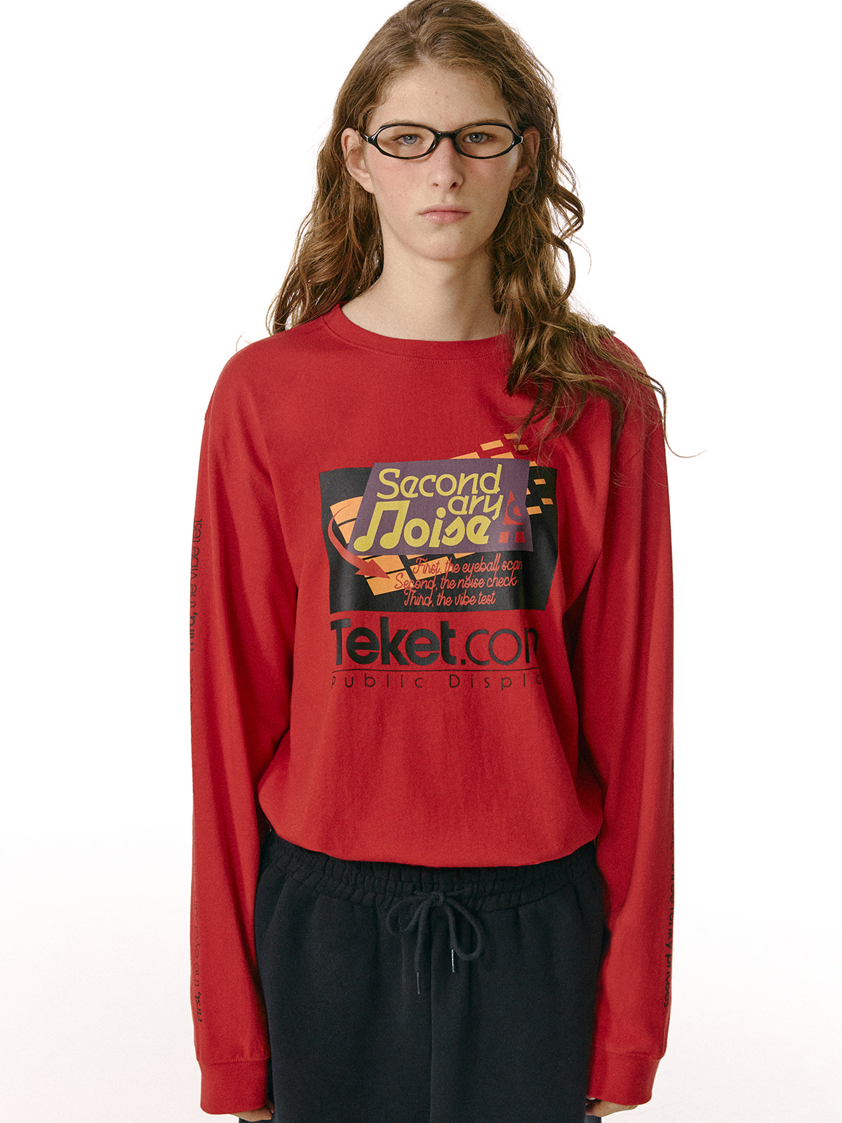 Secondary Noise L/S Tee Red - teket