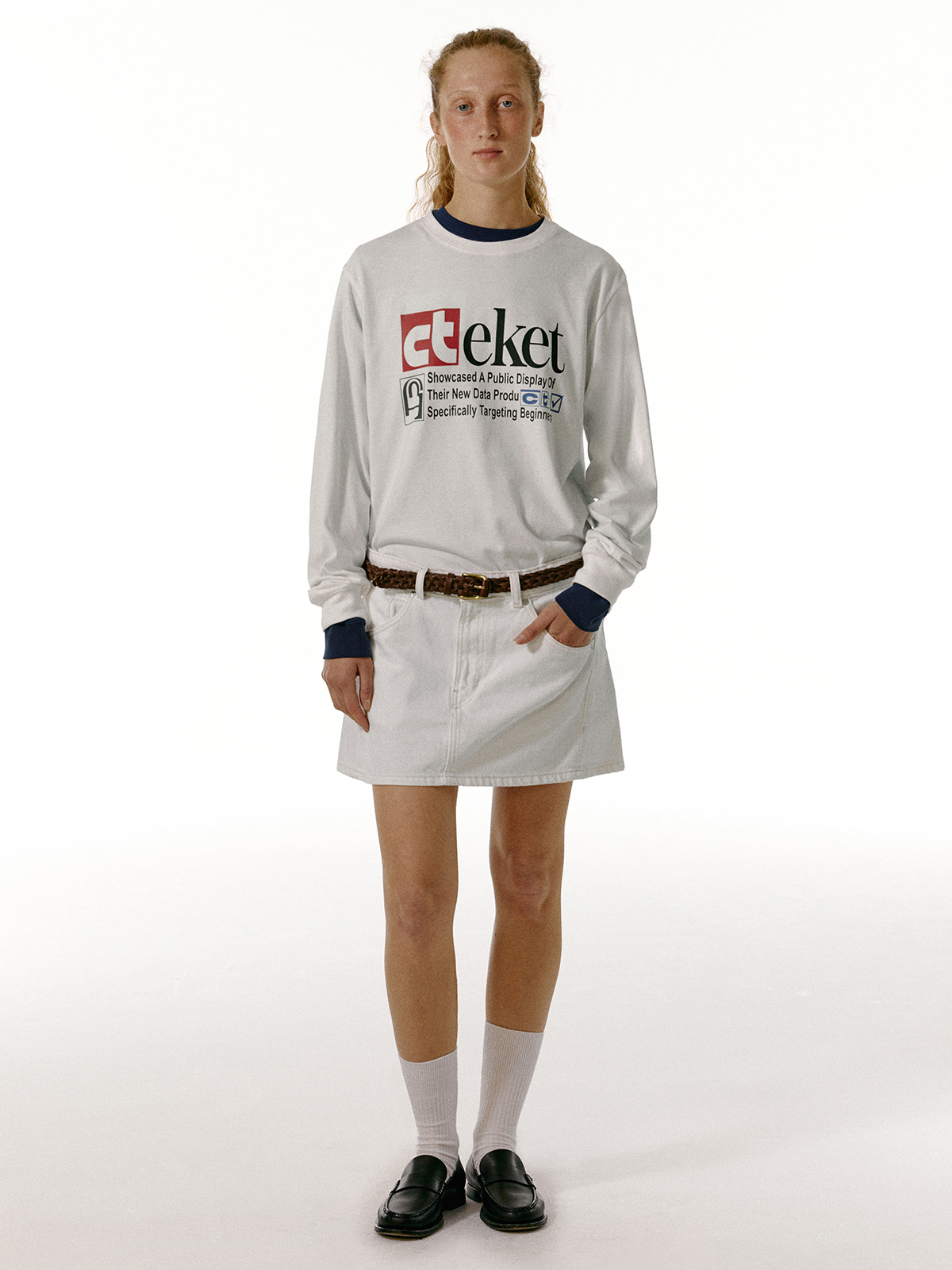 Plan L/S Tee White - teket