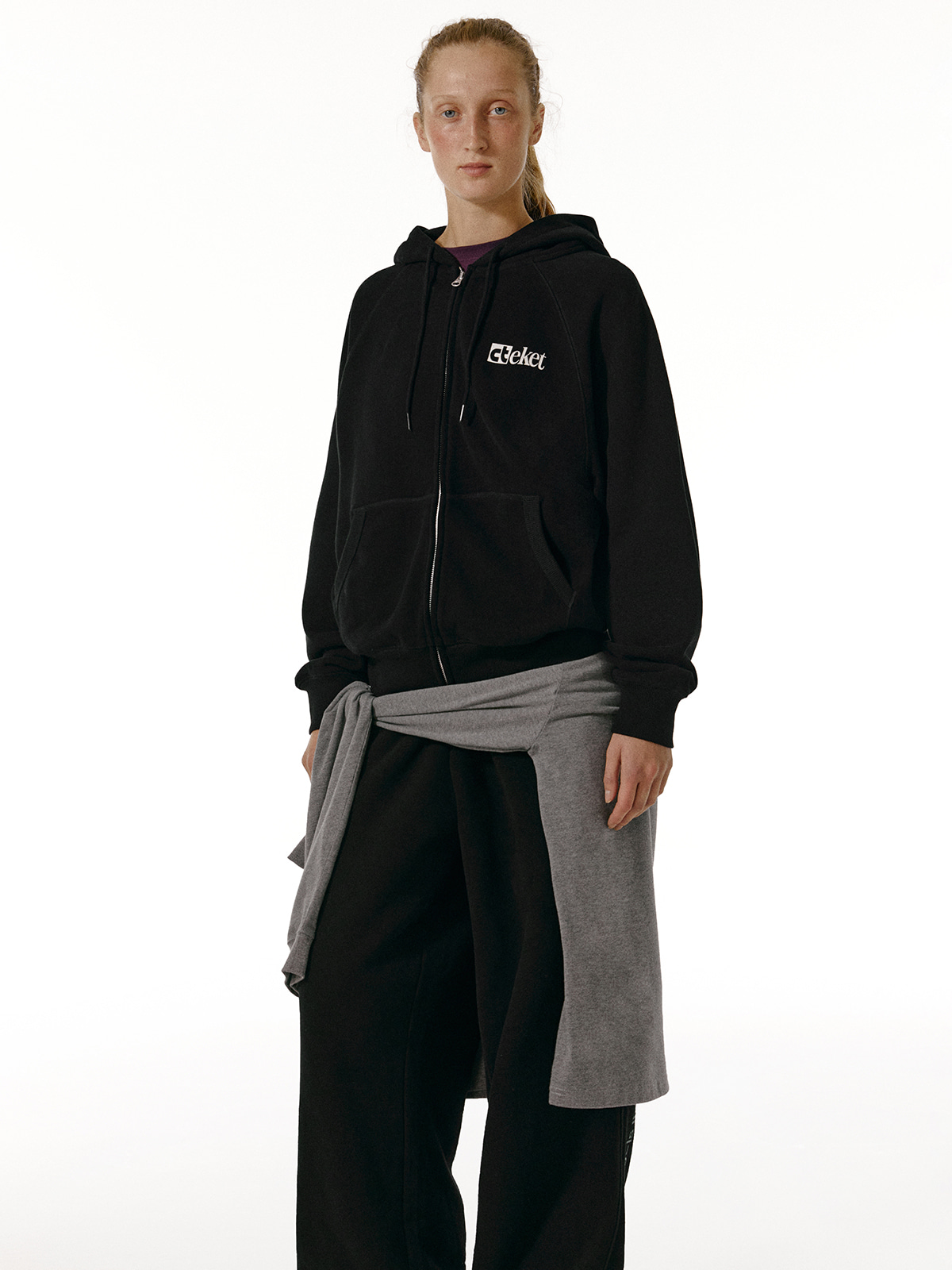 [teket] / ☆ 25SS Plan Zip-Up Hoodie / Black Plan Zip-Up Hoodie Black - teket